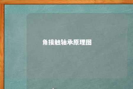 角接触轴承原理图 